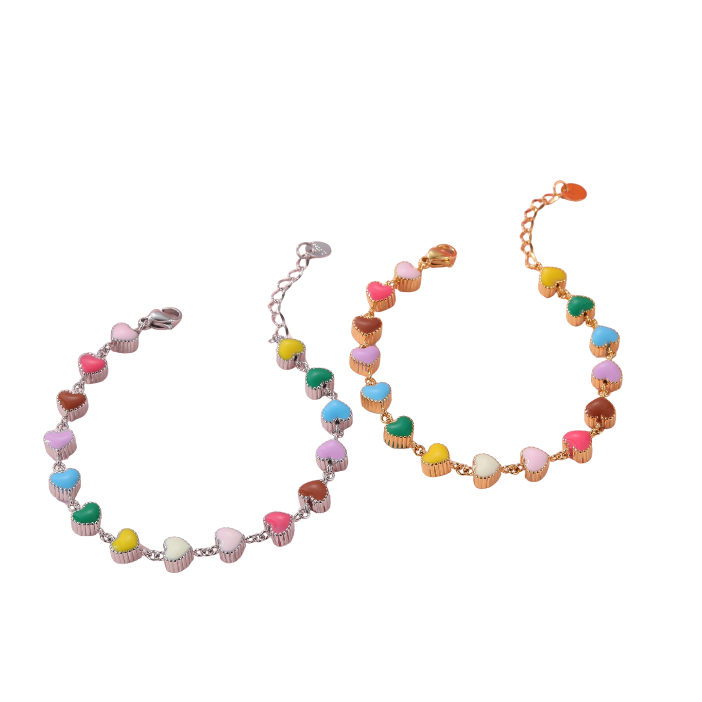 Colorful cupcake-themed jewelry set on a white background