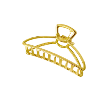 Gold hair clip on a white background